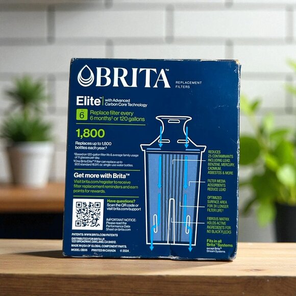 Brita Elite Replacement Filters for Brita Pitchers and Dispensers 2 Filters NEW - Picture 2 of 2